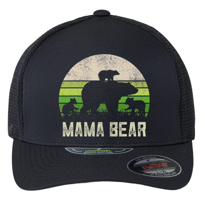 Funny Grandma From 3 Cubs Mama Bear Vintage Flexfit Unipanel Trucker Cap