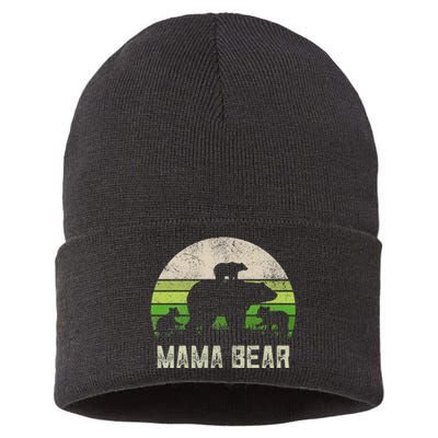 Funny Grandma From 3 Cubs Mama Bear Vintage Sustainable Knit Beanie