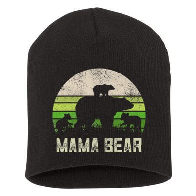 Funny Grandma From 3 Cubs Mama Bear Vintage Short Acrylic Beanie