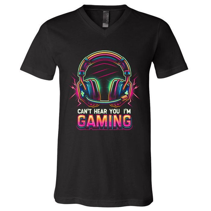 Funny Gamer For Teens Video Gaming Graphic V-Neck T-Shirt