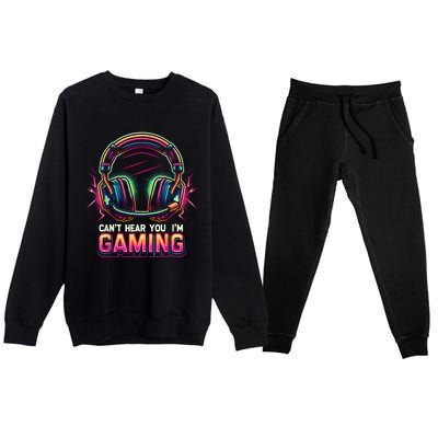 Funny Gamer For Teens Video Gaming Graphic Premium Crewneck Sweatsuit Set