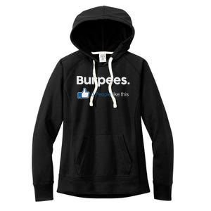 Funny Gym Fitness Jokes Gift Burpees 0 People Like This Women's Fleece Hoodie