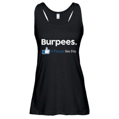 Funny Gym Fitness Jokes Gift Burpees 0 People Like This Ladies Essential Flowy Tank
