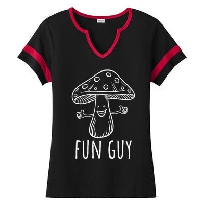 Fun Guy Funny Mushroom Party Clubbing Fungi Fun Guy Ladies Halftime Notch Neck Tee