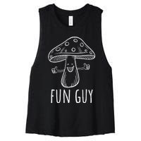 Fun Guy Funny Mushroom Party Clubbing Fungi Fun Guy Women's Racerback Cropped Tank