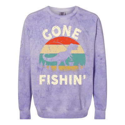 Funny Gone Fishing Colorblast Crewneck Sweatshirt