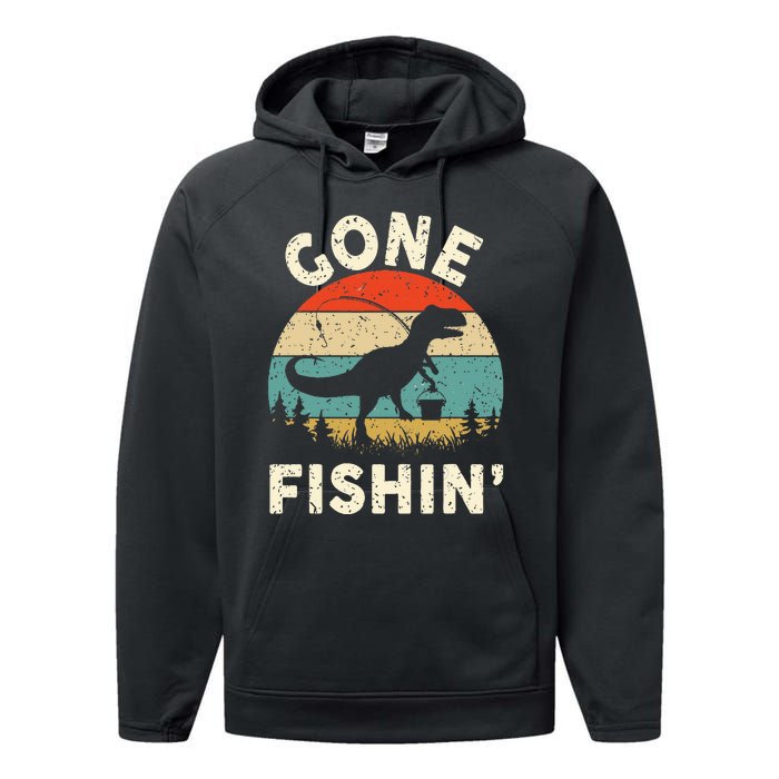 Funny Gone Fishing Performance Fleece Hoodie