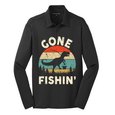 Funny Gone Fishing Silk Touch Performance Long Sleeve Polo