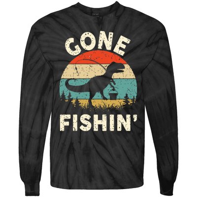 Funny Gone Fishing Tie-Dye Long Sleeve Shirt