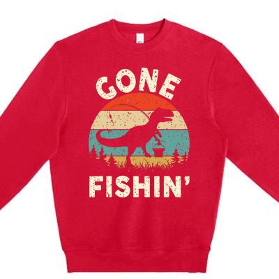 Funny Gone Fishing Premium Crewneck Sweatshirt