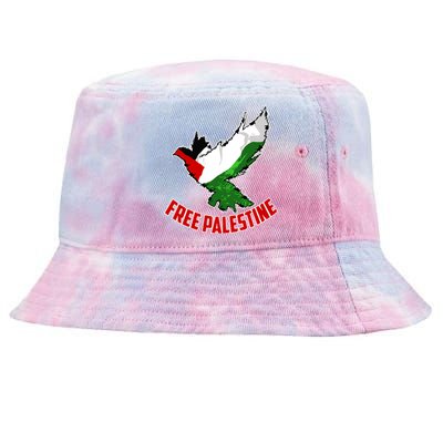 Free Gaza Free Palestine Flag Arabic Human Rights Peace Tie-Dyed Bucket Hat