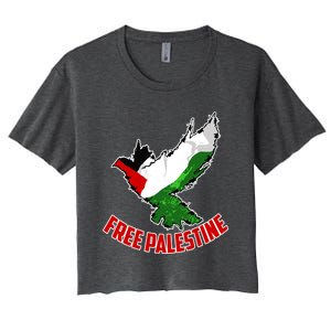 Free Gaza Free Palestine Flag Arabic Human Rights Peace Women's Crop Top Tee