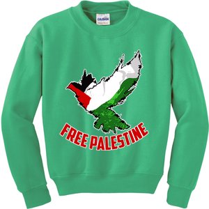 Free Gaza Free Palestine Flag Arabic Human Rights Peace Kids Sweatshirt