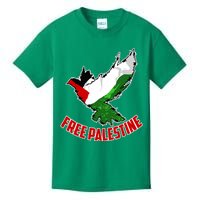 Free Gaza Free Palestine Flag Arabic Human Rights Peace Kids T-Shirt