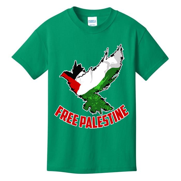 Free Gaza Free Palestine Flag Arabic Human Rights Peace Kids T-Shirt