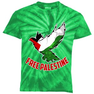 Free Gaza Free Palestine Flag Arabic Human Rights Peace Kids Tie-Dye T-Shirt