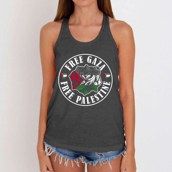 Free Gaza Free Palestine Free Palestine Women's Knotted Racerback Tank