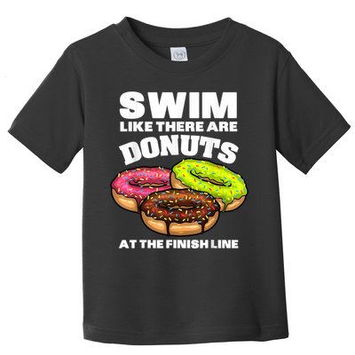 Funny Gift For Swimming Donut Design Men Women Swimmer Sports Athlete Toddler T-Shirt