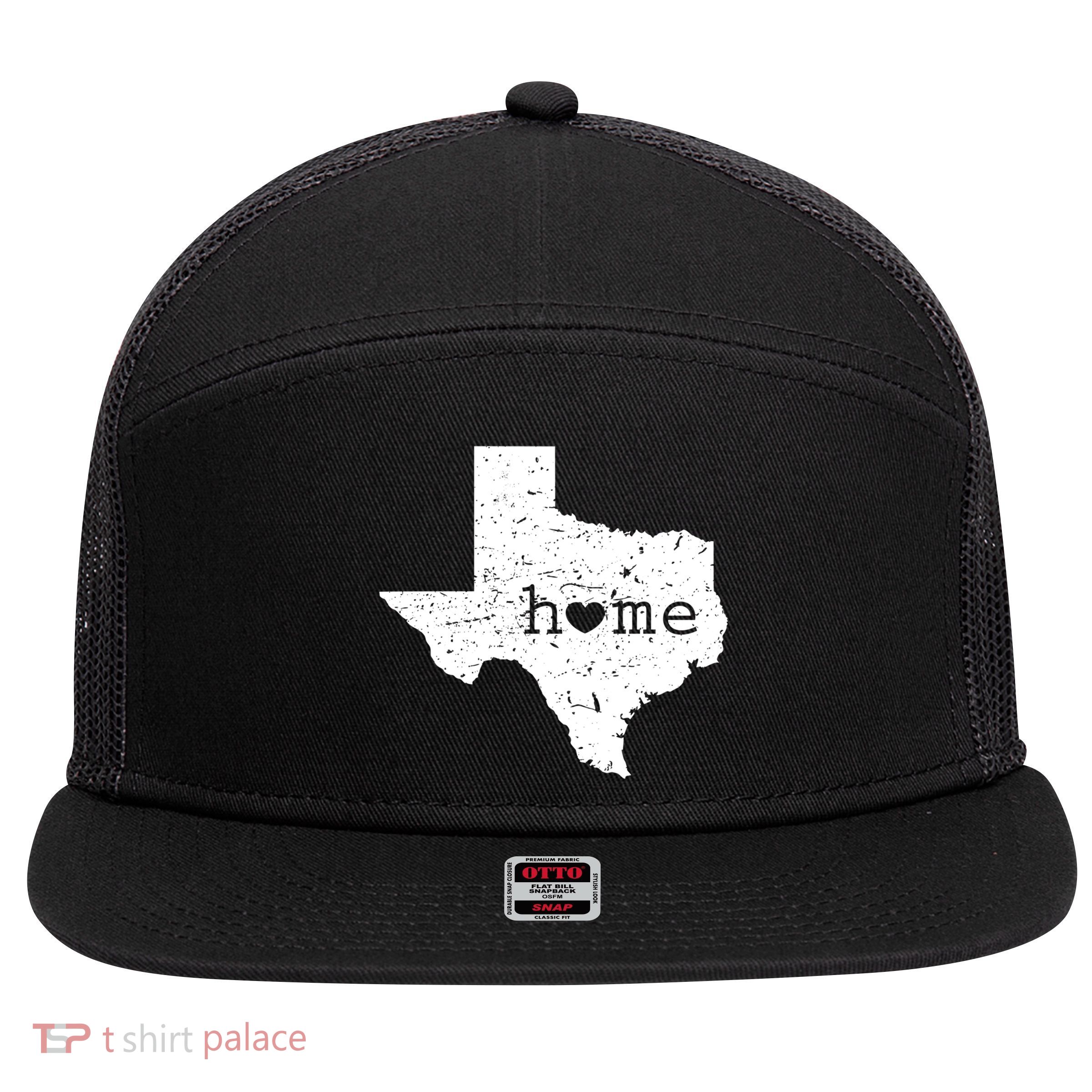 Funny Gift For Love State Of Texas Home Heart Texan 7 Panel Mesh Trucker Snapback Hat
