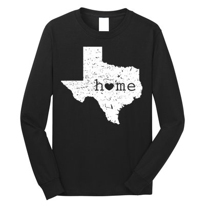 Funny Gift For Love State Of Texas Home Heart Texan Long Sleeve Shirt