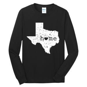 Funny Gift For Love State Of Texas Home Heart Texan Tall Long Sleeve T-Shirt