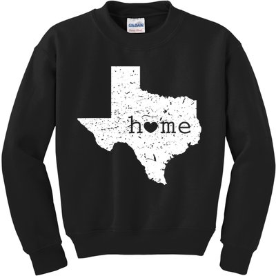 Funny Gift For Love State Of Texas Home Heart Texan Kids Sweatshirt