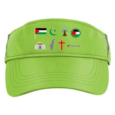 Free Gaza Free Palestine Flag Proud Palestine Save Gaza Gift Adult Drive Performance Visor