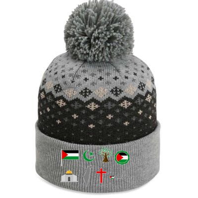 Free Gaza Free Palestine Flag Proud Palestine Save Gaza Gift The Baniff Cuffed Pom Beanie