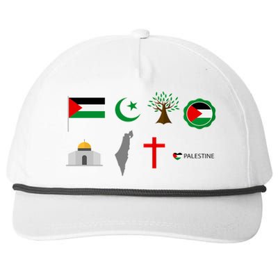 Free Gaza Free Palestine Flag Proud Palestine Save Gaza Gift Snapback Five-Panel Rope Hat