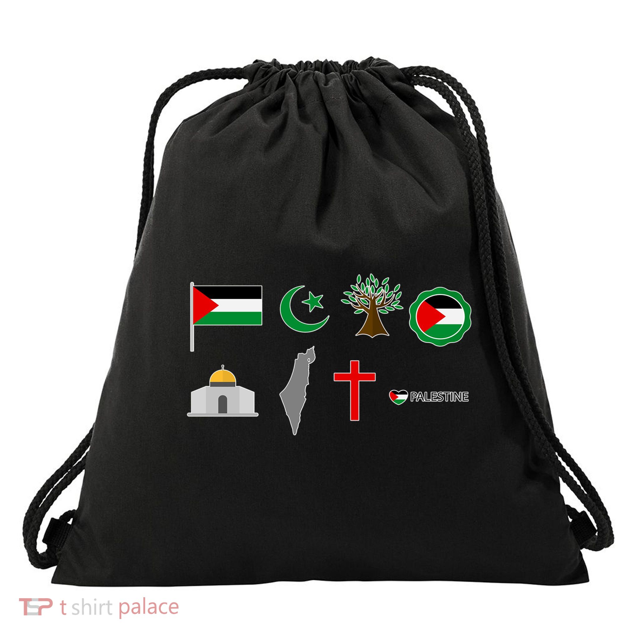 Free Gaza Free Palestine Flag Proud Palestine Save Gaza Gift Drawstring Bag