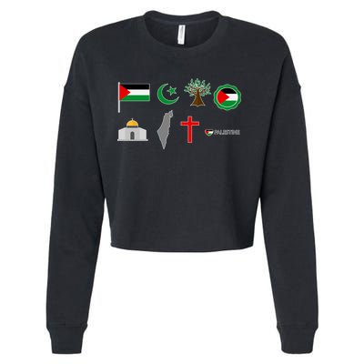 Free Gaza Free Palestine Flag Proud Palestine Save Gaza Gift Cropped Pullover Crew