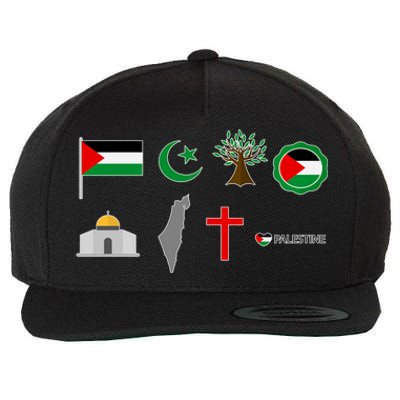 Free Gaza Free Palestine Flag Proud Palestine Save Gaza Gift Wool Snapback Cap