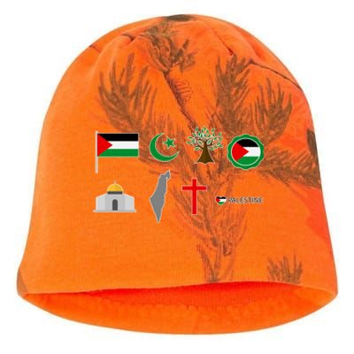 Free Gaza Free Palestine Flag Proud Palestine Save Gaza Gift Kati - Camo Knit Beanie