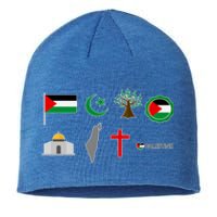 Free Gaza Free Palestine Flag Proud Palestine Save Gaza Gift Sustainable Beanie