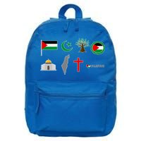 Free Gaza Free Palestine Flag Proud Palestine Save Gaza Gift 16 in Basic Backpack