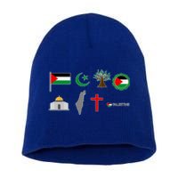 Free Gaza Free Palestine Flag Proud Palestine Save Gaza Gift Short Acrylic Beanie