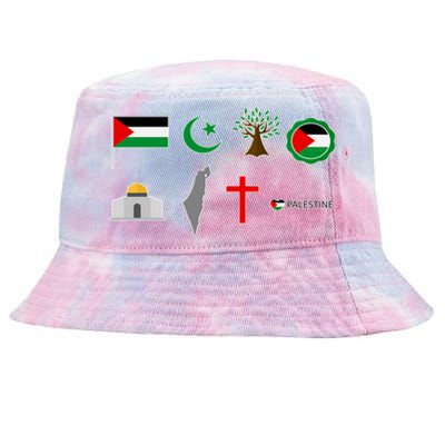 Free Gaza Free Palestine Flag Proud Palestine Save Gaza Gift Tie-Dyed Bucket Hat