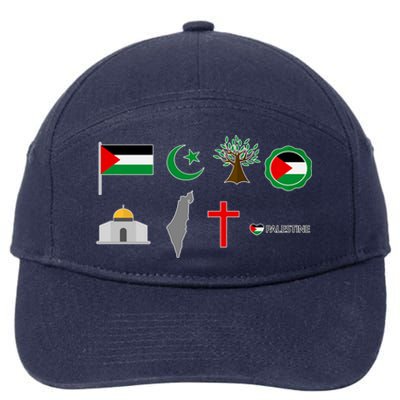 Free Gaza Free Palestine Flag Proud Palestine Save Gaza Gift 7-Panel Snapback Hat