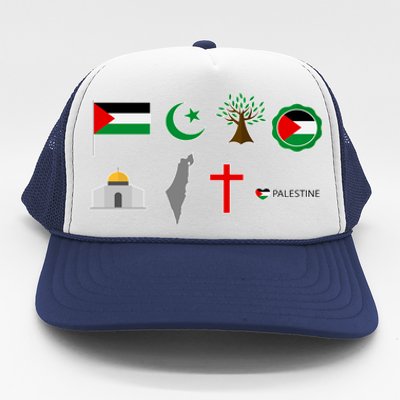 Free Gaza Free Palestine Flag Proud Palestine Save Gaza Gift Trucker Hat