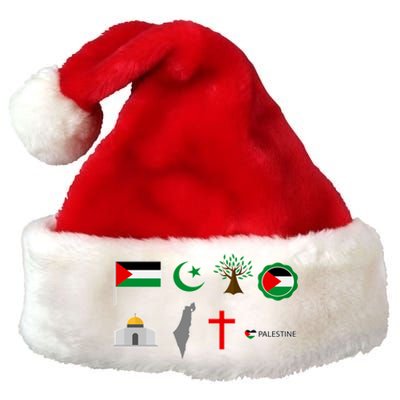 Free Gaza Free Palestine Flag Proud Palestine Save Gaza Gift Premium Christmas Santa Hat