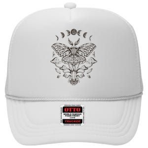 Fairy Grunge Fairycore Aesthetic Goth Luna Moth Mushroom High Crown Mesh Back Trucker Hat