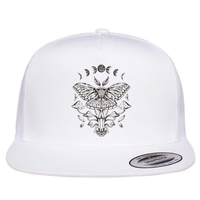 Fairy Grunge Fairycore Aesthetic Goth Luna Moth Mushroom Flat Bill Trucker Hat