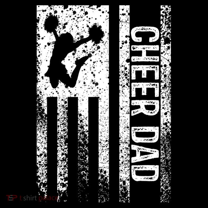 Funny Gift For Mens Cheer Dad Vintage American Flag Father Cheerleader Squad Tall T-Shirt