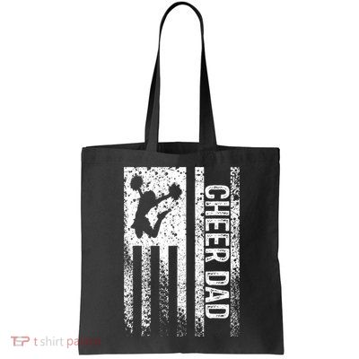 Funny Gift For Mens Cheer Dad Vintage American Flag Father Cheerleader Squad Bag