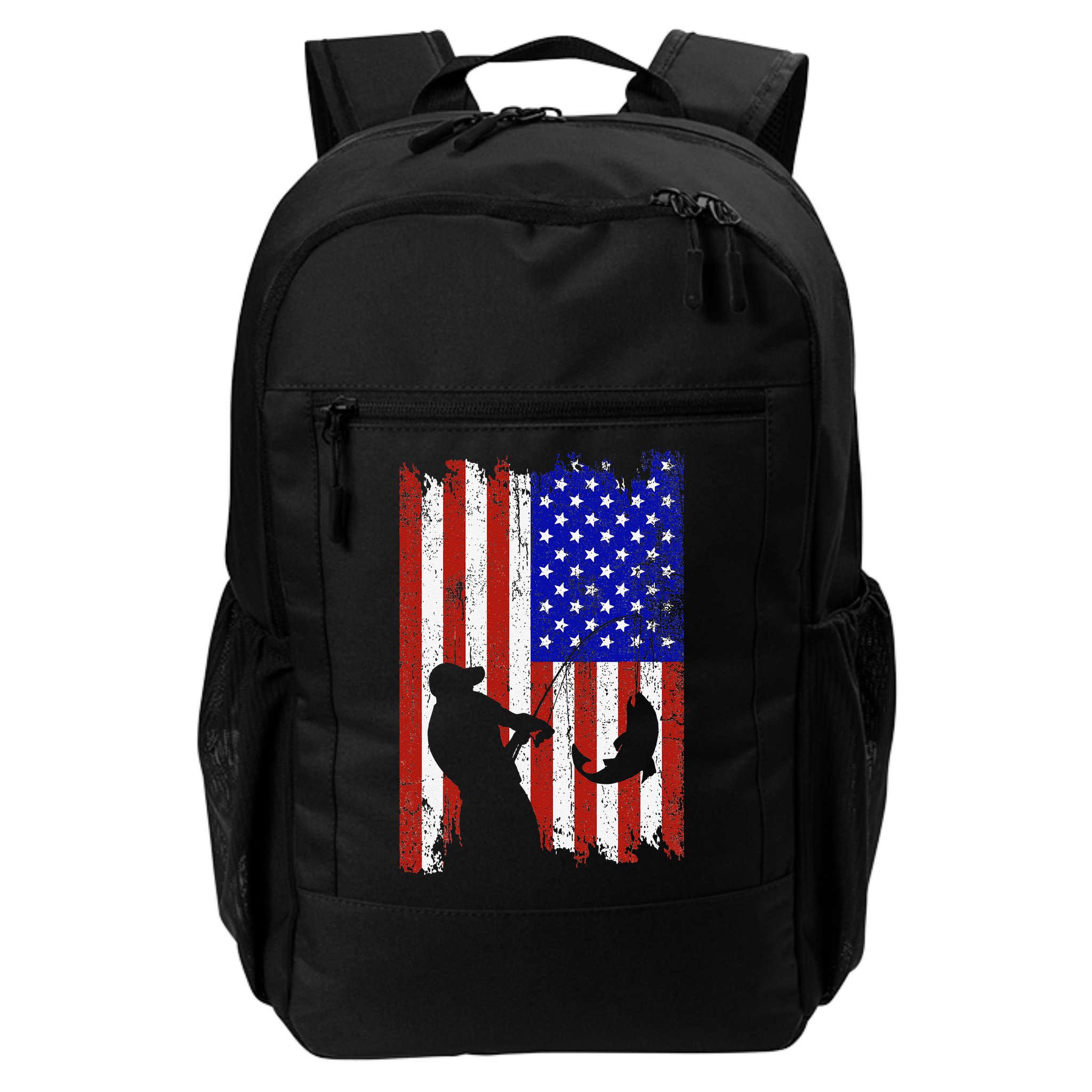 Fishing Gifts For Fisherman American Flag Backpack