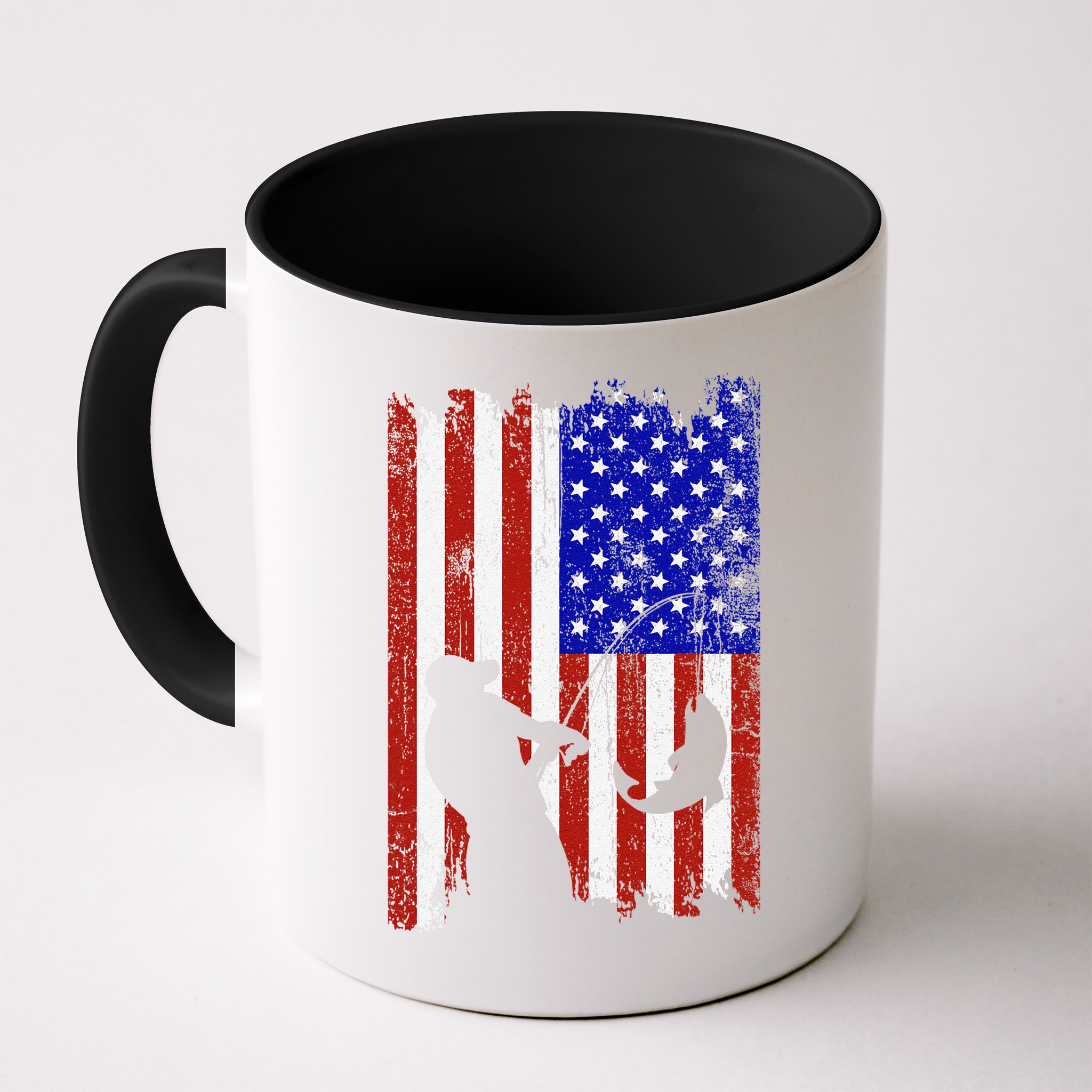Fishing Gifts For Fisherman American Flag Mug