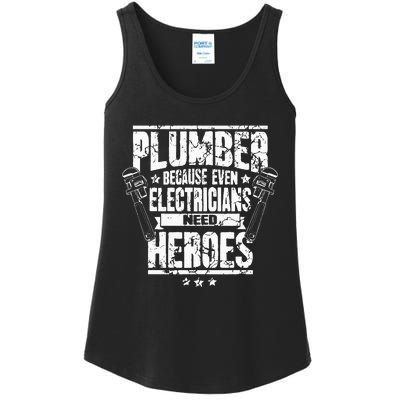 Funny Gift For Plumber Because Even Electricians Need Heroes Ladies Essential Tank