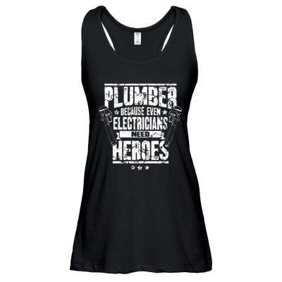 Funny Gift For Plumber Because Even Electricians Need Heroes Ladies Essential Flowy Tank