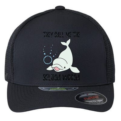 Funny Gifts For Whale Lovers Pun Joke Cute Beluga Whale Flexfit Unipanel Trucker Cap