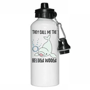 Funny Gifts For Whale Lovers Pun Joke Cute Beluga Whale Aluminum Water Bottle